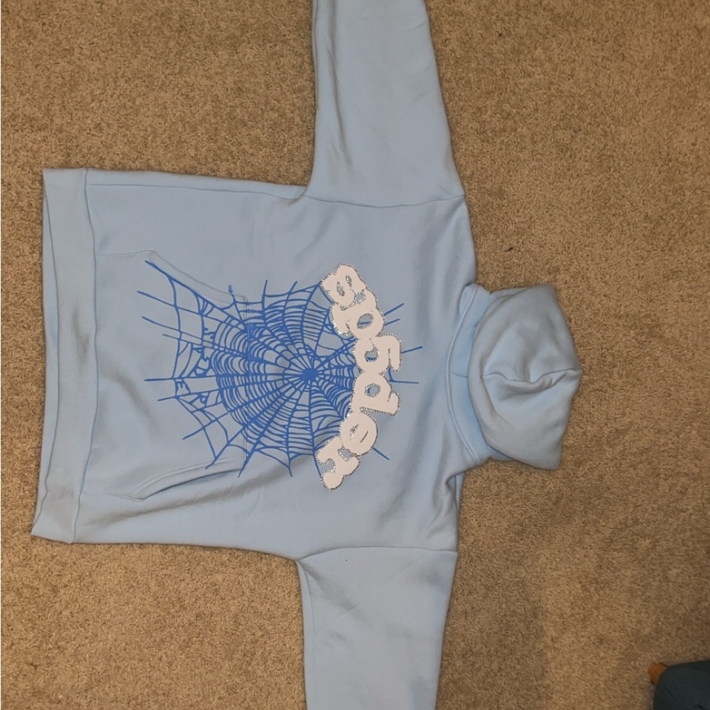 Sp5der Hoodie Blue (M) authentinc&READY TO SHIP🔥